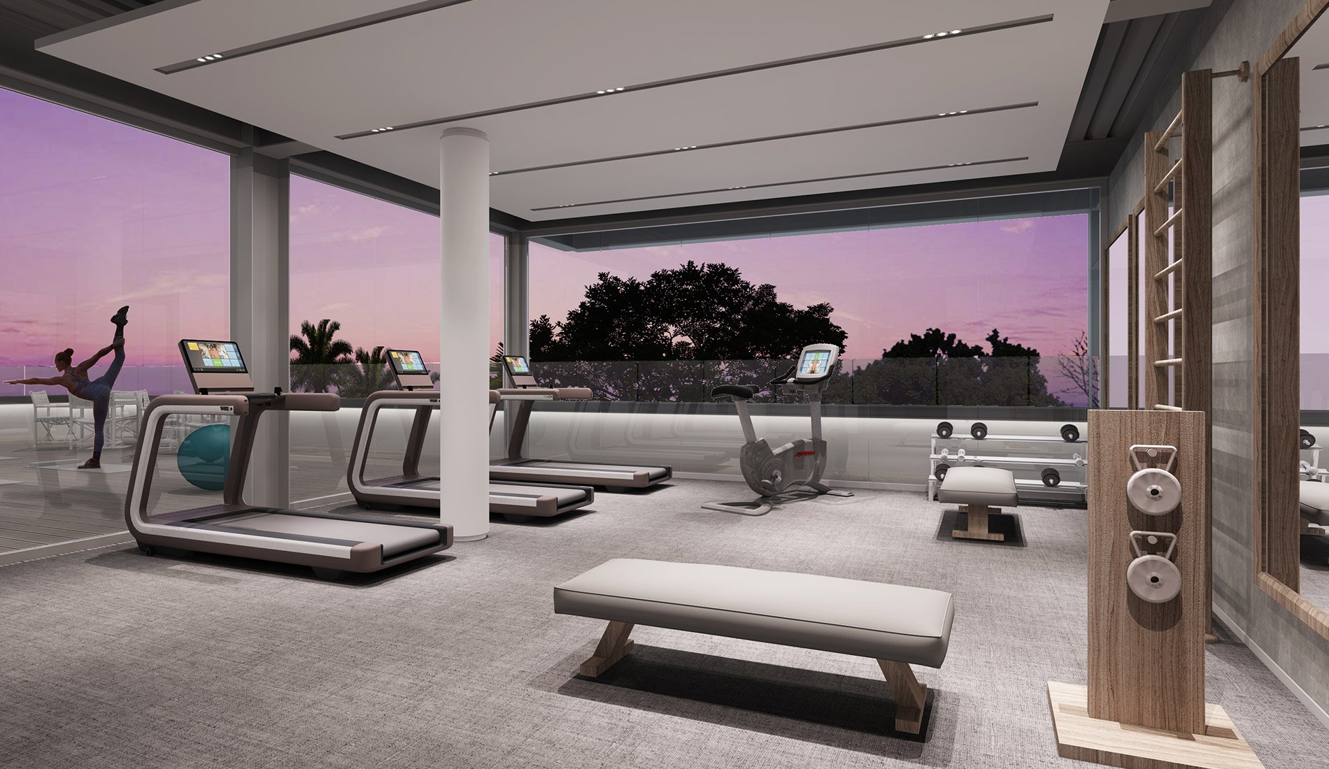Palau Sunrise Sea View Landison Retreat fitness room